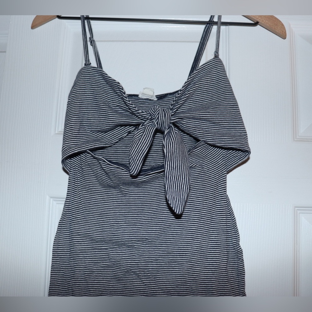 Garage Blue and White Tie Front Camisole Mini Dress